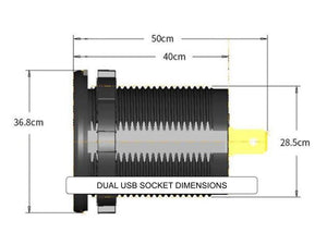 LIGHTNING Dual USB Socket With Illuminated LED and Switch - Blue (LP-DUSBS-SW)