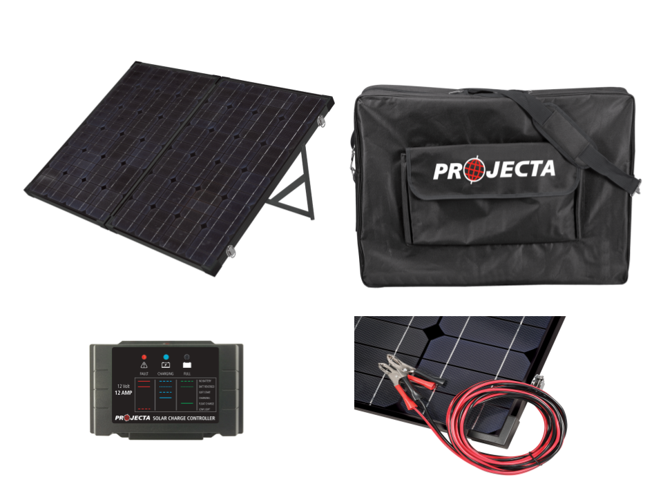 PROJECTA MONOCRYSTALLINE 12V 120W PORTABLE FOLDING SOLAR PANEL KIT (LP-SPP120K)