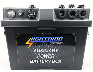 LIGHTNING Auxiliary Power Battery Box - Fits up to 120AH AGM Battery size (LP-APBB-L)