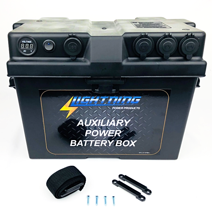 LIGHTNING Auxiliary Power Battery Box Fits up to 120AH AGM Battery s