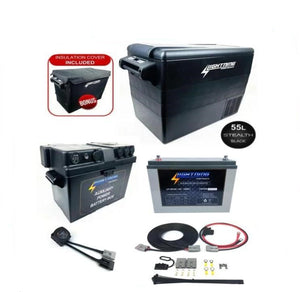 LIGHTNING Essential Fridge & Power Package - 55L Fridge/Freezer + 120AH Power Package (LP-EFP-P)