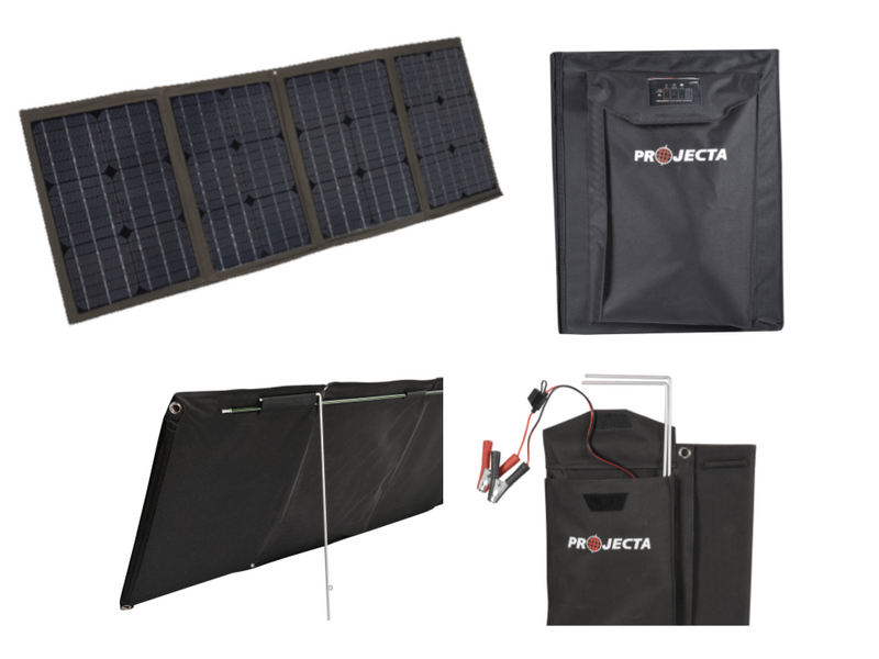 PROJECTA MONOCRYSTALLINE 12 VOLT 80 WATT SOFT FOLDING SOLAR PANEL KIT ...