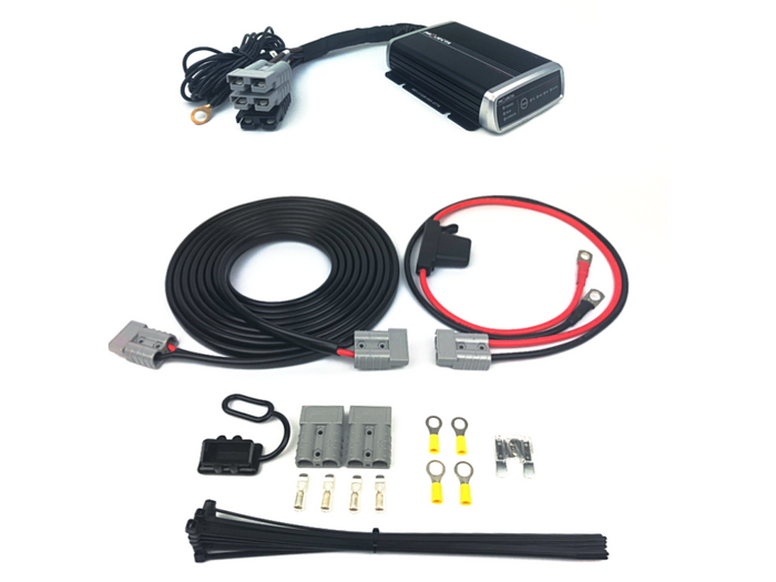 LIGHTNING Quick Connect Dual Battery Wiring Kit + 25A DCDC Charger (LP-DBWK8MMDCDC-QC)